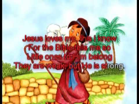 Song lyrics to the classic children’s hymn Jesus Loves Me, written by Anna B. Warner, music by William B. Bradbury