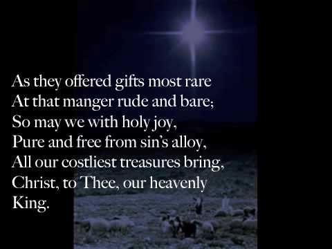 Song lyrics to As With Gladness, Men of Old, a classic Christmas carol