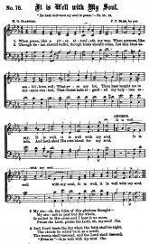 Hymn lyrics to It Is Well With My Soul, lyrics by Horatio Spafford, music by Philip Bliss (1876)